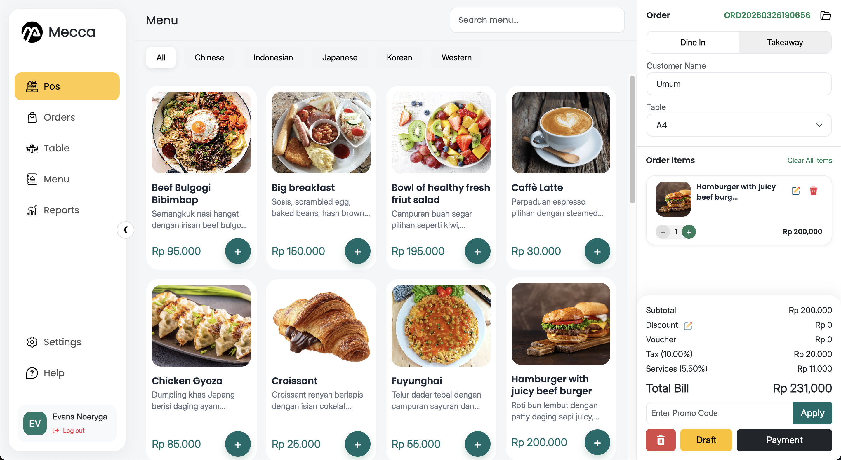 Aplikasi Restaurant Web | Bisa Terintegrasi Printer di Dapur